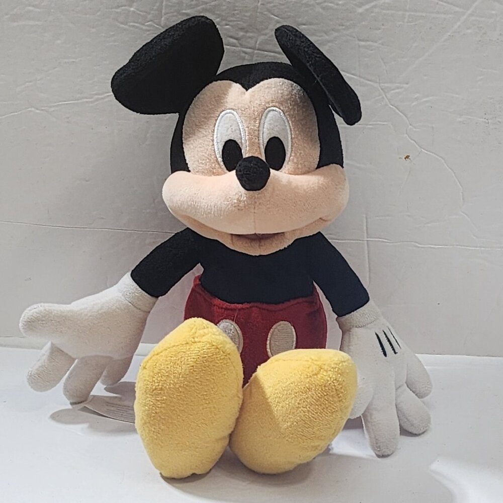 Disney Store Mickey Mouse Plush Beans 11" Sewn Eyes Stuffed Animal Toy